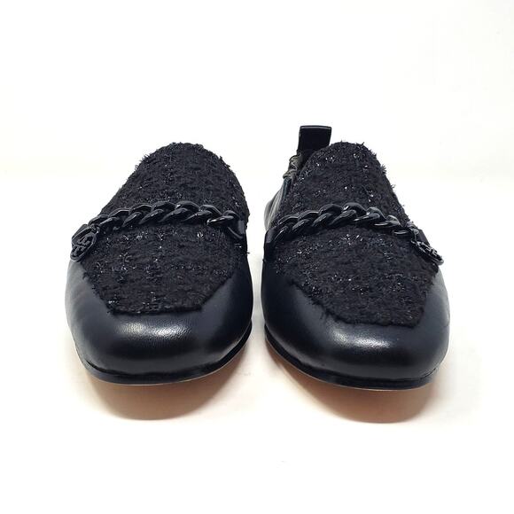 Tory Burch Mini Benton Charm 20MM Tweed Leather Loafer Perfect Black Size 7.5 M - Picture 5 of 11